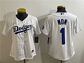 Women's Los Angeles Dodgers #1 Mom White Cool Base Stitched Jersey,baseball caps,new era cap wholesale,wholesale hats